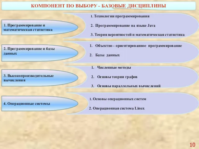 КОМПОНЕНТ ПО ВЫБОРУ - БАЗОВЫЕ ДИСЦИПЛИНЫ 1. Программирование и математическая