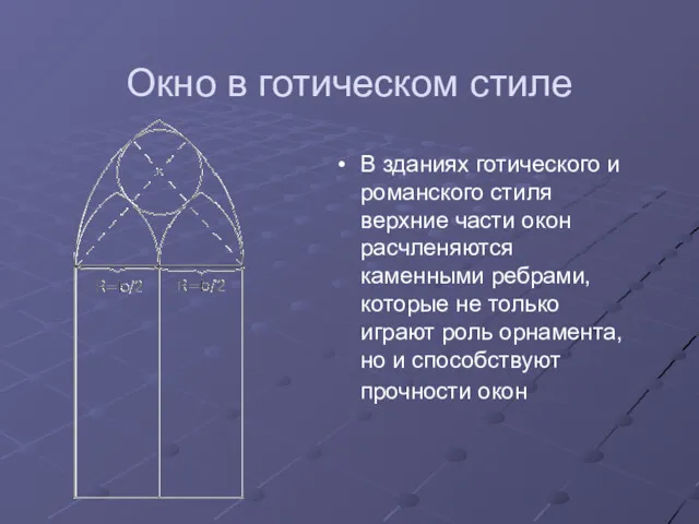 Окно в готическом стиле В зданиях готического и романского стиля верхние части окон