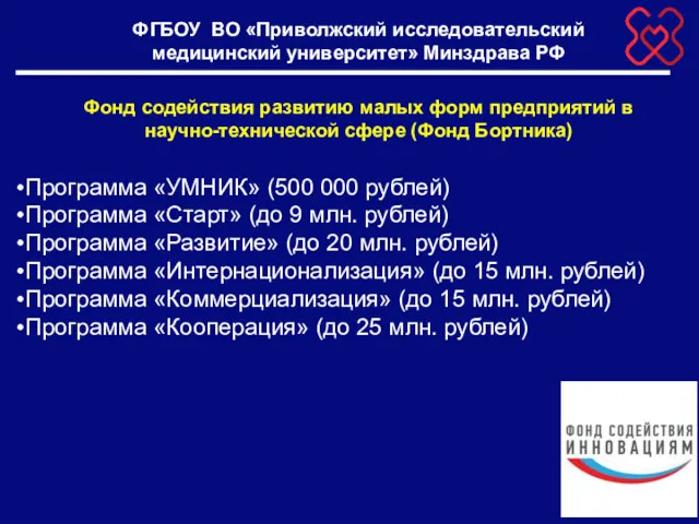 Фонд содействия развитию малых форм предприятий в научно-технической сфере (Фонд