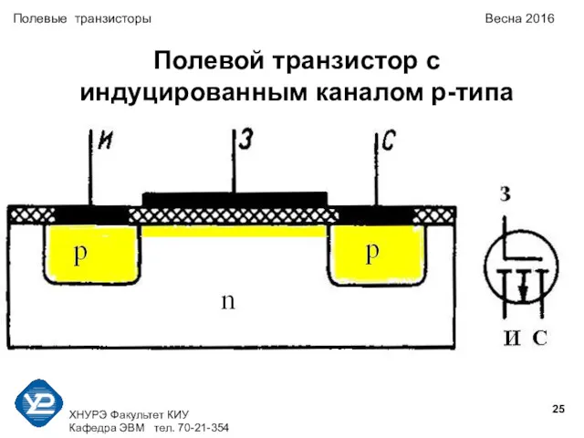 ХНУРЭ Факультет КИУ Кафедра ЭВМ тел. 70-21-354 Полевые транзисторы Весна