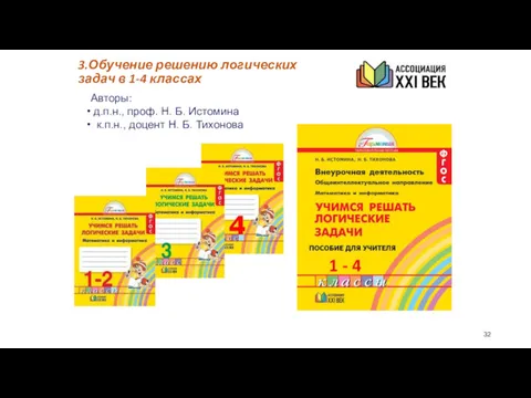 3.Обучение решению логических задач в 1-4 классах Авторы: д.п.н., проф.