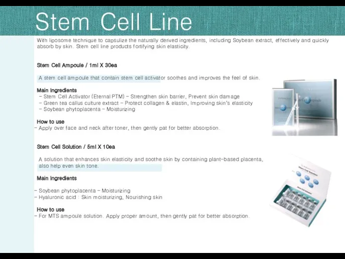 Stem Cell Line With liposome technique to capsulize the naturally