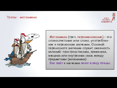 Тропы: метонимия Над Невою резво вьются Флаги пёстрые судов. Слово