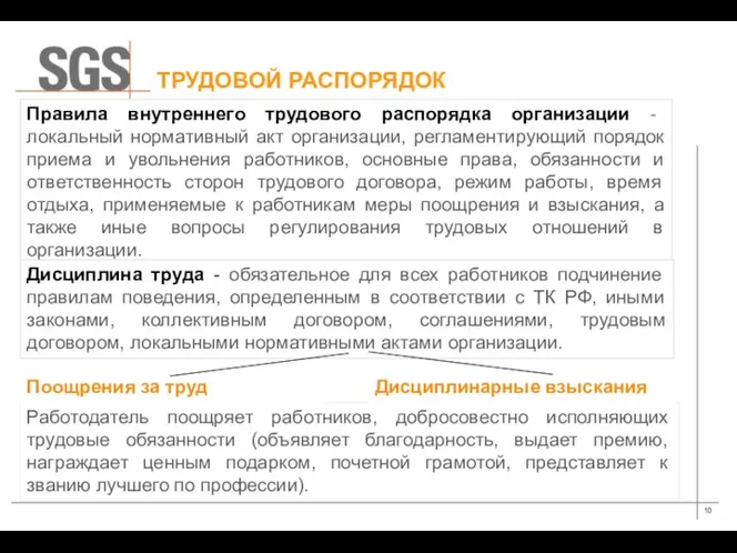 ТРУДОВОЙ РАСПОРЯДОК Правила внутреннего трудового распорядка организации - локальный нормативный