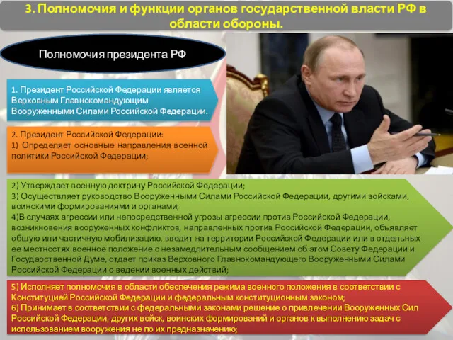 3. Полномочия и функции органов государственной власти РФ в области