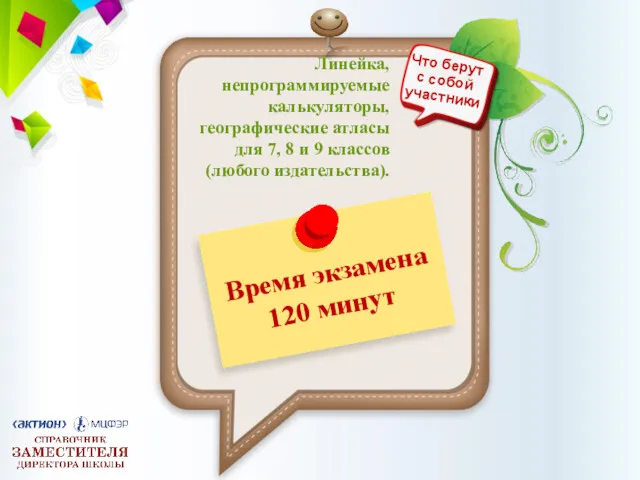 Название графика Что берут с собой участники Линейка, непрограммируемые калькуляторы,