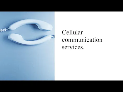 Cellular communication services.