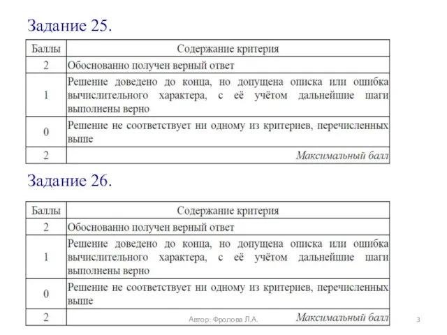 Задание 25. Задание 26. Автор: Фролова Л.А.