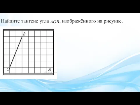 Найдите тангенс угла , изображённого на рисунке.