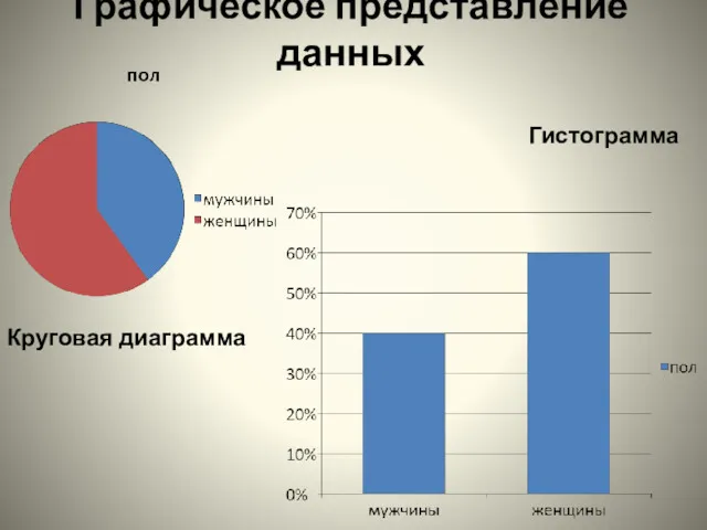 Графическое представление данных Круговая диаграмма Гистограмма