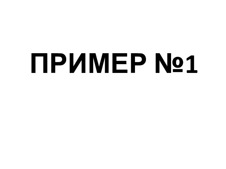 ПРИМЕР №1