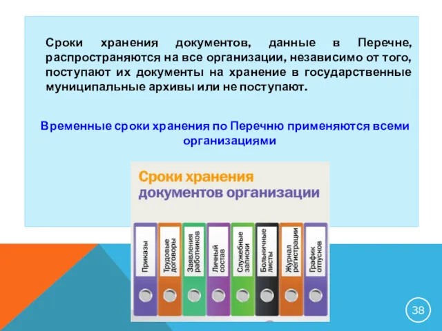 Сроки хранения документов, данные в Перечне, распространяются на все организации, независимо от того,