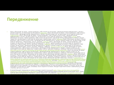 Передвижение Жуки, обитающие на земле, стволах деревьев, либо открыто на