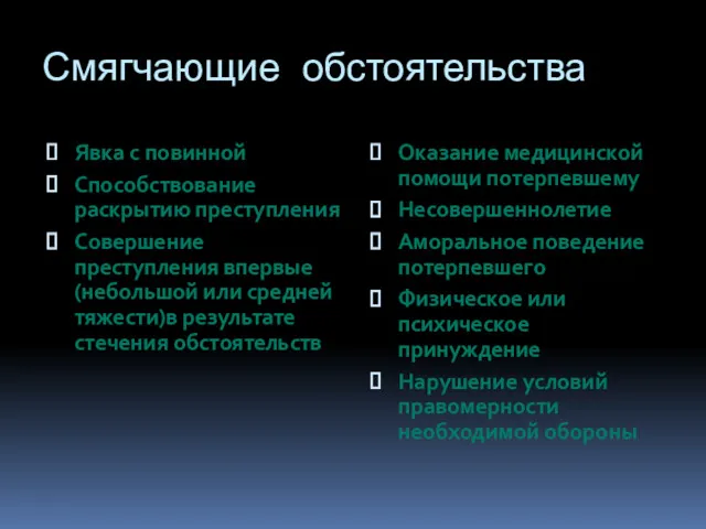 Смягчающие обстоятельства Явка с повинной Способствование раскрытию преступления Совершение преступления