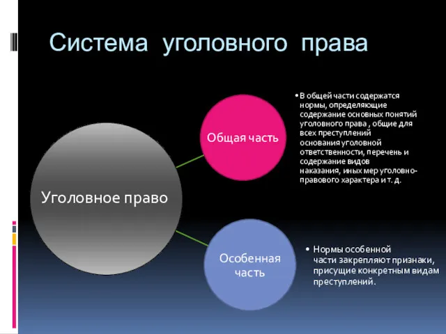 Система уголовного права Уголовное право