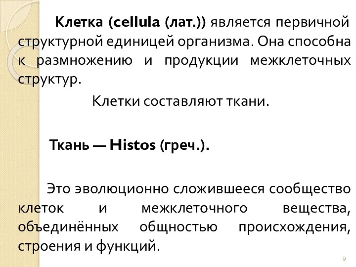 Клетка (cellula (лат.)) является первичной структурной единицей организма. Она способна