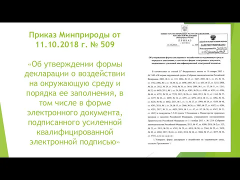 Приказ Минприроды от 11.10.2018 г. № 509 «Об утверждении формы