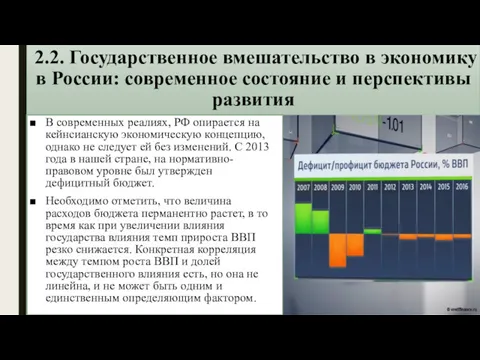 2.2. Государственное вмешательство в экономику в России: современное состояние и