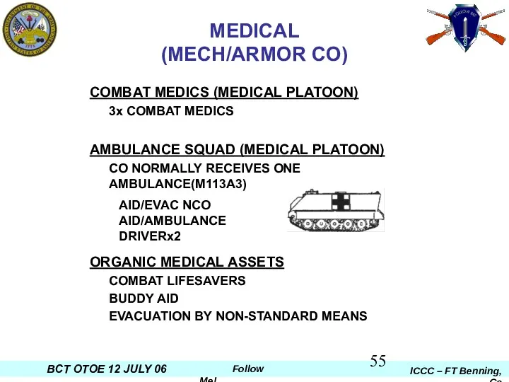 COMBAT MEDICS (MEDICAL PLATOON) 3x COMBAT MEDICS AMBULANCE SQUAD (MEDICAL PLATOON) CO NORMALLY