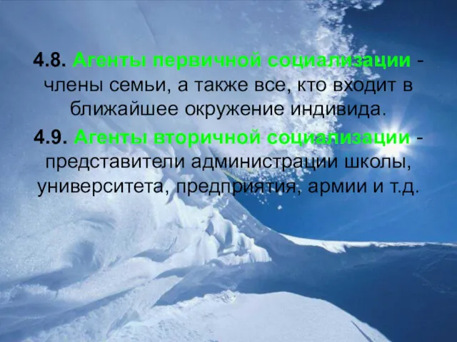 4.8. Агенты первичной социализации - члены семьи, а также все,