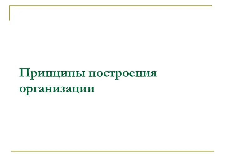 Принципы построения организации