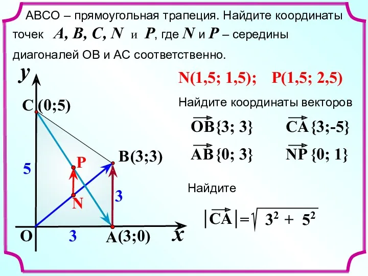 x y O A C B 5 3 3 ABCО