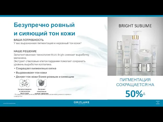 Безупречно ровный и сияющий тон кожи BRIGHT SUBLIME ВАША ПОТРЕБНОСТЬ