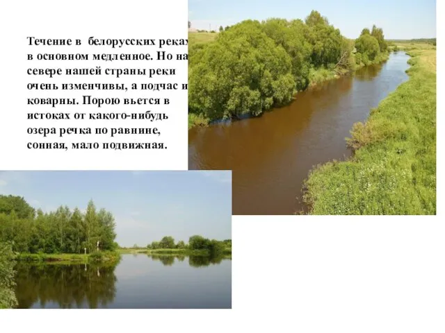 Течение в белорусских реках в основном медленное. Но на севере нашей страны реки