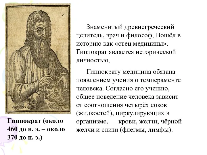 Гиппократ (около 460 до н. э. – около 370 до