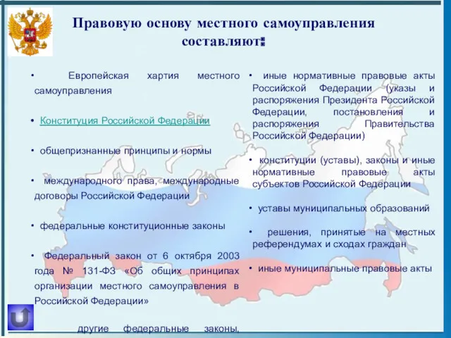 Европейская хартия местного самоуправления Конституция Российской Федерации общепризнанные принципы и