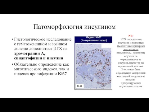 Патоморфология инсулином Гистологическое исследование с гематоксилином и эозином должно дополняться