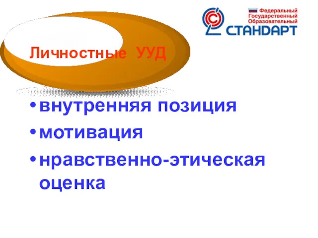 внутренняя позиция мотивация нравственно-этическая оценка Личностные УУД