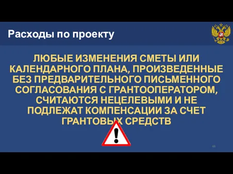 Расходы по проекту ЛЮБЫЕ ИЗМЕНЕНИЯ СМЕТЫ ИЛИ КАЛЕНДАРНОГО ПЛАНА, ПРОИЗВЕДЕННЫЕ