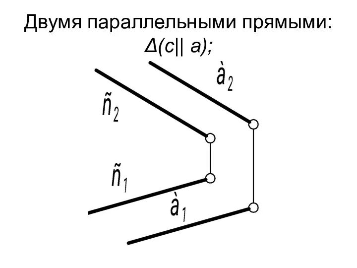 Двумя параллельными прямыми: Δ(с|| а);
