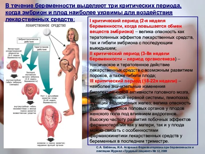 I критический период (2-я неделя беременности, когда повышается обмен веществ