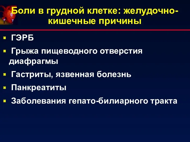 ГЭРБ Грыжа пищеводного отверстия диафрагмы Гастриты, язвенная болезнь Панкреатиты Заболевания