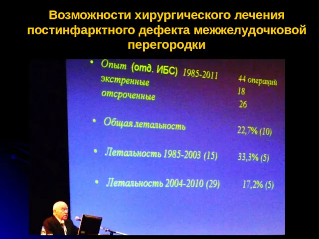 Возможности хирургического лечения постинфарктного дефекта межжелудочковой перегородки