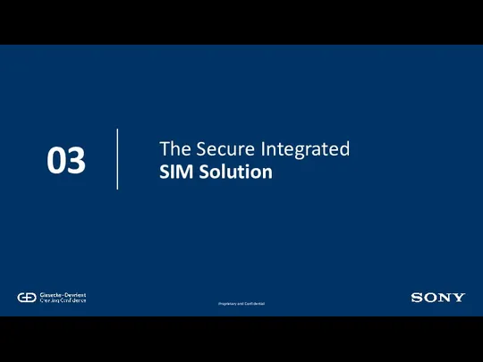 The Secure Integrated SIM Solution 03