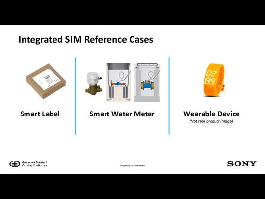 Integrated SIM Reference Cases Smart Label Wearable Device Smart Water Meter (Not real product image)