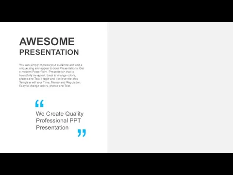 AWESOME PRESENTATION We Create Quality Professional PPT Presentation You can
