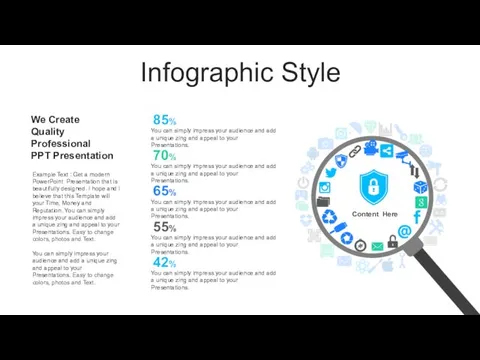 Infographic Style Content Here We Create Quality Professional PPT Presentation