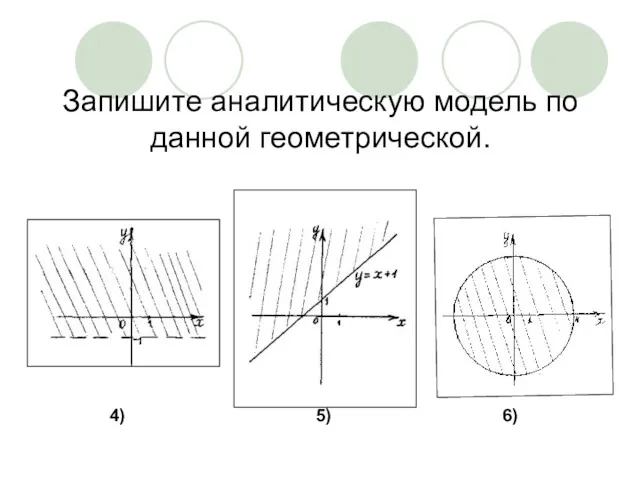 Запишите аналитическую модель по данной геометрической. 4) 5) 6)