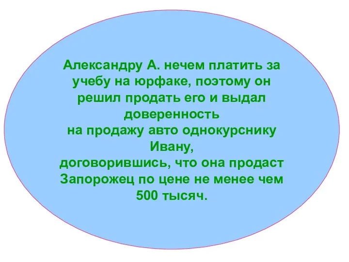 Александру А. нечем платить за учебу на юрфаке, поэтому он