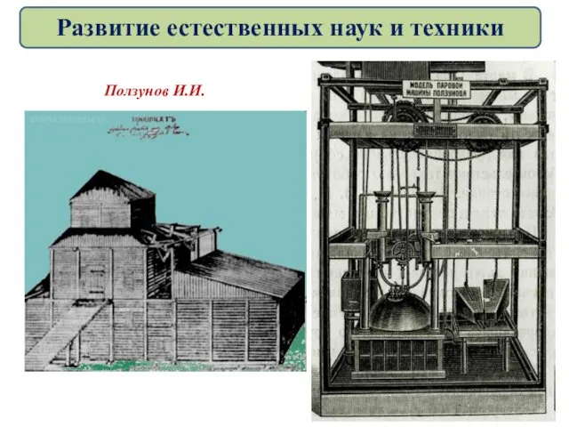 Ползунов И.И. Развитие естественных наук и техники