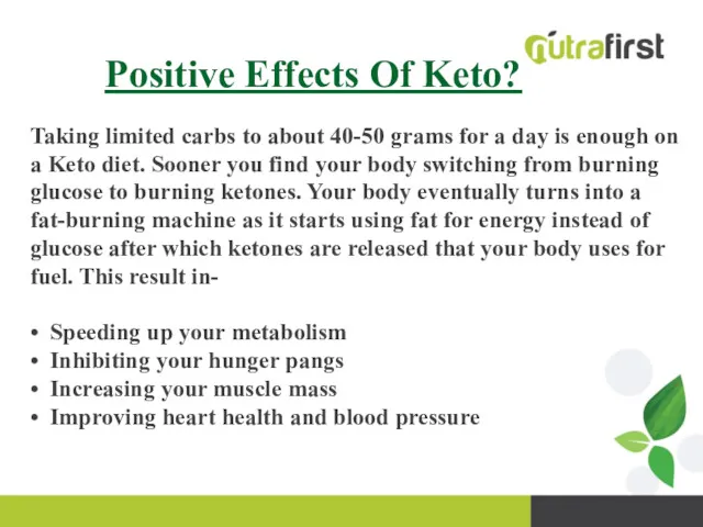 Positive Effects Of Keto? Taking limited carbs to about 40-50