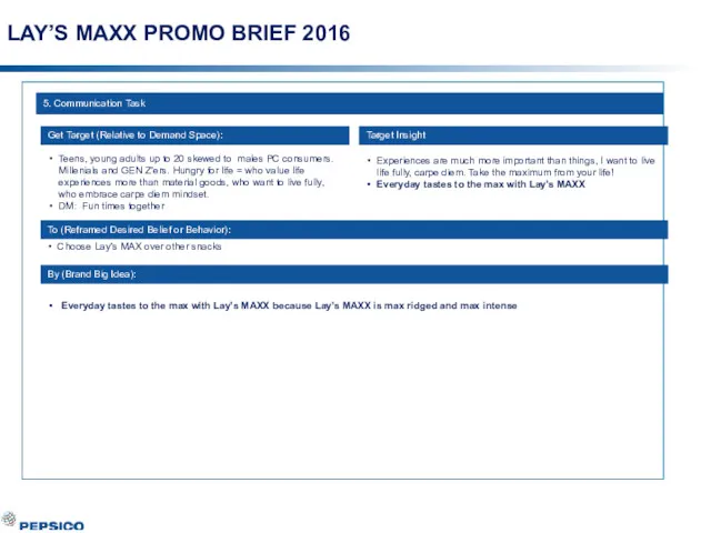 LAY’S MAXX PROMO BRIEF 2016 Everyday tastes to the max with Lay’s MAXX