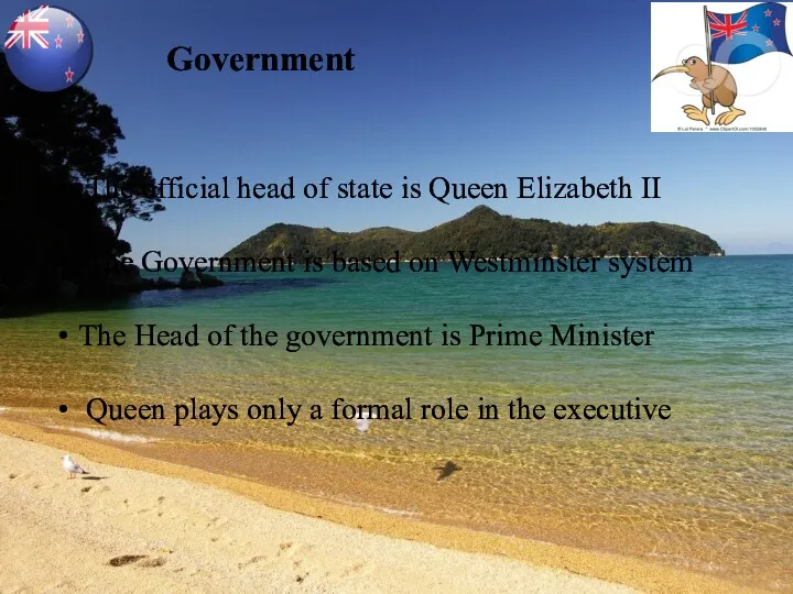 Government The official head of state is Queen Elizabeth II