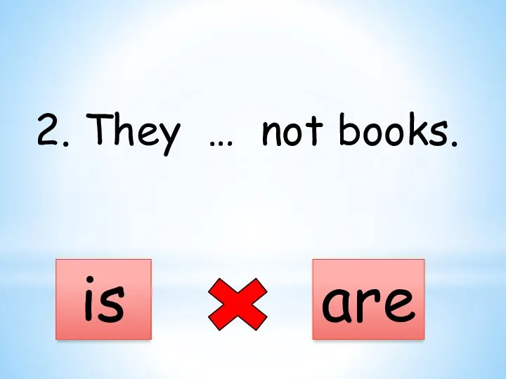 2. They … not books. is are