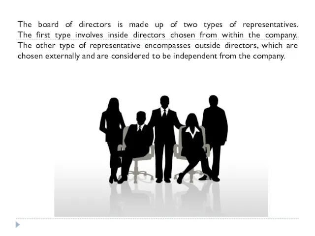 The board of directors is made up of two types