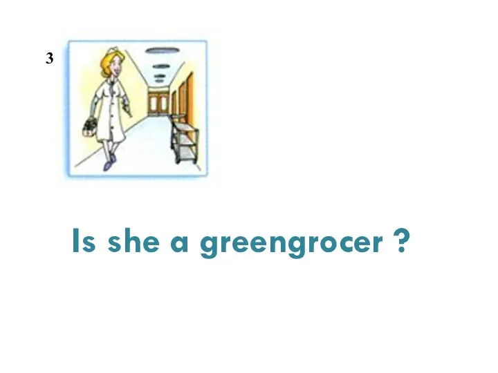 Is she a greengrocer ? 3